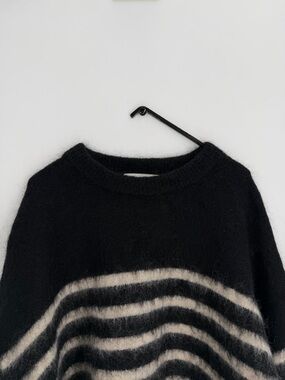 H&M Edition Premium Selection Oversized Mohair Blend Sweater In Black Striped